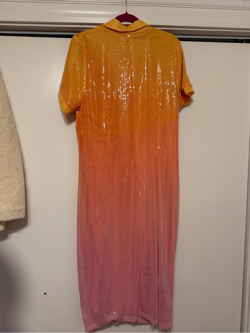 Eloquii Orange Sequin Collared Shirt - Picture 3 of 3